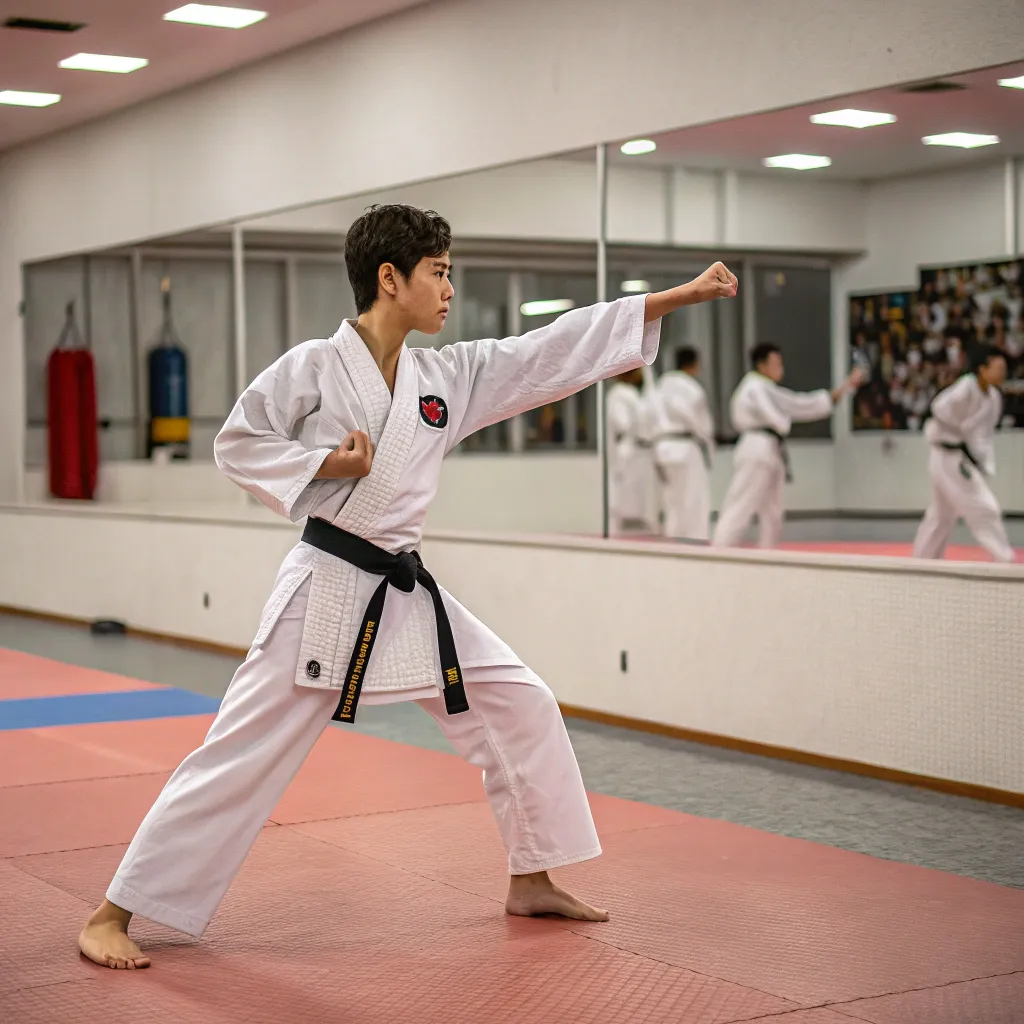 Martial arts student in uniform